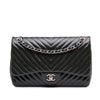 Secondhand Chanel Jumbo Classic Chevron Patent Double Flap