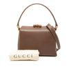 Gucci Grained Calfskin Bamboo Satchel Secondhand