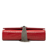 Saint Laurent Small Croc Embossed Leather Monogram Kate Tassel Crossbody Secondhand