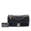 Chanel Medium Chevron Wrinkled Calfskin Medallion Charm Flap Secondhand