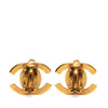 Chanel Gold Plated CC Turn Lock Clip on Earrings Secondhand