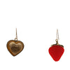 Louis Vuitton Gold Plated Resin and Strass Strawberry Heart Earrings Secondhand