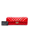 Chanel Quilted Patent Reissue 2.55 East West Flap Clutch with Chain Secondhand