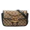 Gucci Small GG Marmont Matelasse Diagonal GG Canvas and Leather Shoulder Bag Secondhand