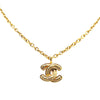 Chanel Gold Plated Quilted CC Pendant Necklace Secondhand