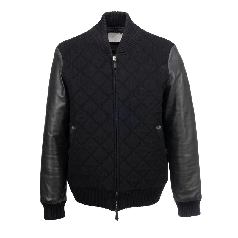 Secondhand Pierre Balmain Leather and Quilt Bomber Jacket