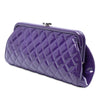 Chanel CC Quilted Patent Kiss Lock Clutch Secondhand