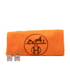 Hermès Palladium Plated and Enamel Cage D H Push Back Earrings Secondhand