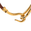 Hermès Gold Plated and Leather Jumbo Hook Bracelet Secondhand