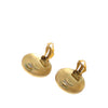 Chanel CC Gold Plated and Enamel Round Clip On Earrings Secondhand