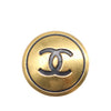Chanel CC Gold Plated and Enamel Round Clip On Earrings Secondhand
