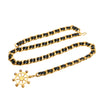 Chanel Gold Plated Wheel Leather Woven Chain Belt Secondhand