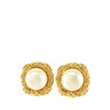 Chanel CC Gold Plated Faux Pearl Clip on Earrings Secondhand