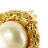 Chanel CC Gold Plated Faux Pearl Clip on Earrings Secondhand