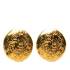 Chanel CC Gold Plated Button Clip On Earrings Secondhand