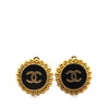 Chanel Gold Plated and Resin CC Clip on Earrings Secondhand