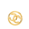 Chanel CC Gold Plated Round Brooch Secondhand