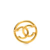 Chanel CC Gold Plated Round Brooch Secondhand