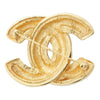 Chanel Gold Plated CC Quilted Brooch Secondhand