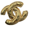 Chanel Gold Plated CC Quilted Brooch Secondhand