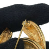 Chanel Gold Plated CC Quilted Brooch Secondhand