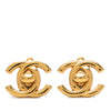 Chanel CC Gold Plated Turn Lock Clip On Earrings Secondhand