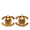 Chanel CC Gold Plated Turn Lock Clip On Earrings Secondhand