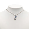 Dior Silver Plated Oblique Trotter Pendant Necklace Secondhand