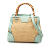 Gucci Small Raffia Bamboo Shopper Satchel Secondhand