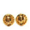 Chanel Gold Plated CC Round Clip On Earrings Secondhand