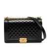 Chanel Medium Quilted Patent Boy Flap Secondhand