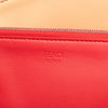 Fendi Zucca Leather and Raffia Triplette Clutch Secondhand