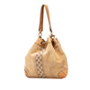 Gucci Suede and GG Canvas Nailhead Drawstring Hobo Secondhand