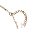 Chanel CC Gold Plated Denim Leather Woven Chain Round Pendant Necklace Secondhand