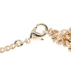 Chanel CC Gold Plated Denim Leather Woven Chain Round Pendant Necklace Secondhand