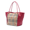 Secondhand Burberry Small Haymarket Check Coated Canvas and Calfskin Canterbury Tote