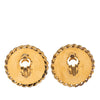 Chanel Gold Plated Resin and Faux Pearl Chain Disc Clip On Earrings Secondhand