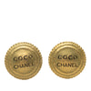 Chanel Gold Plated Coco Round Clip On Earrings Secondhand
