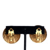 Chanel Gold Plated Camellia Cross Dome Clip On Earrings Secondhand