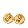 Chanel CC Gold Plated Enamel Round Clip On Earrings Secondhand