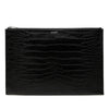Saint Laurent Croc Embossed Leather Document Holder Secondhand