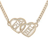 Chanel Gold Plated Heart Logo Rhinestone Necklace Secondhand