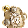 Chanel CC Gold Plated Resin and Faux Pearl Push Back Earrings Secondhand