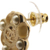 Chanel CC Gold Plated Resin and Faux Pearl Push Back Earrings Secondhand