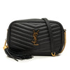 Saint Laurent Mini Grain de Poudre Chevron Monogram Lou Camera Bag Secondhand