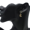 Chanel CC Silver and Gold Plated Crystal Moon and Star Drop Earrings Secondhand