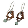 Wooden Logo Hook Earrings - '10s Second-hand