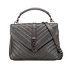 Saint Laurent Medium Monogram Chevron Sheepskin College Satchel Secondhand