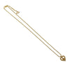 Dior Gold Plated Rhinestone Logo Heart Pendant Necklace Secondhand