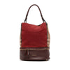 Burberry Nubuck and House Check Canvas Beckett Bucket Bag Secondhand